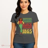 African Female Juneteenth Celebrate Black Freedom 1865 Women's T-Shirt thumb 4