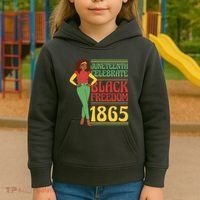 African Female Juneteenth Celebrate Black Freedom 1865 Kids Hoodie thumb 3