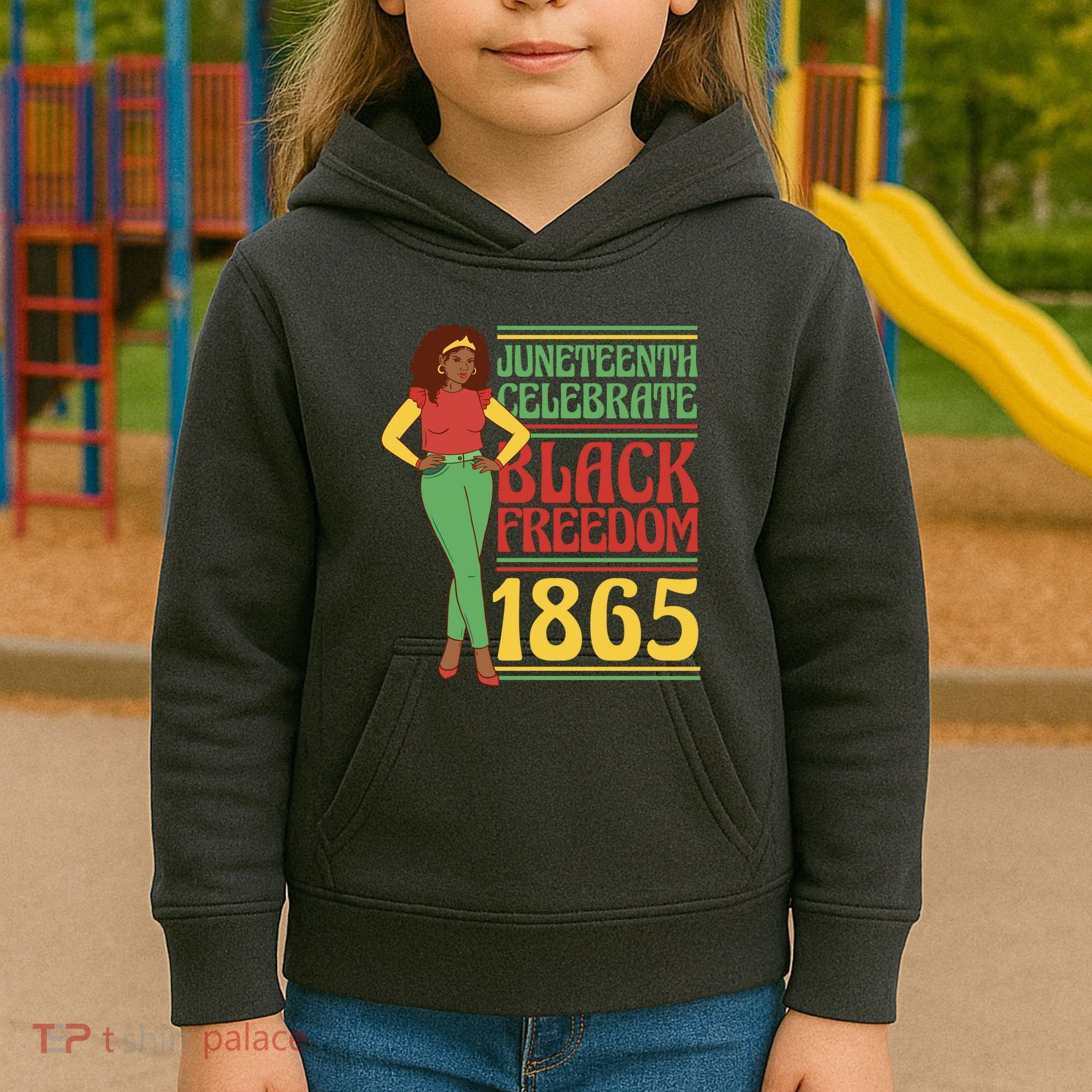 African Female Juneteenth Celebrate Black Freedom 1865 Kids Hoodie