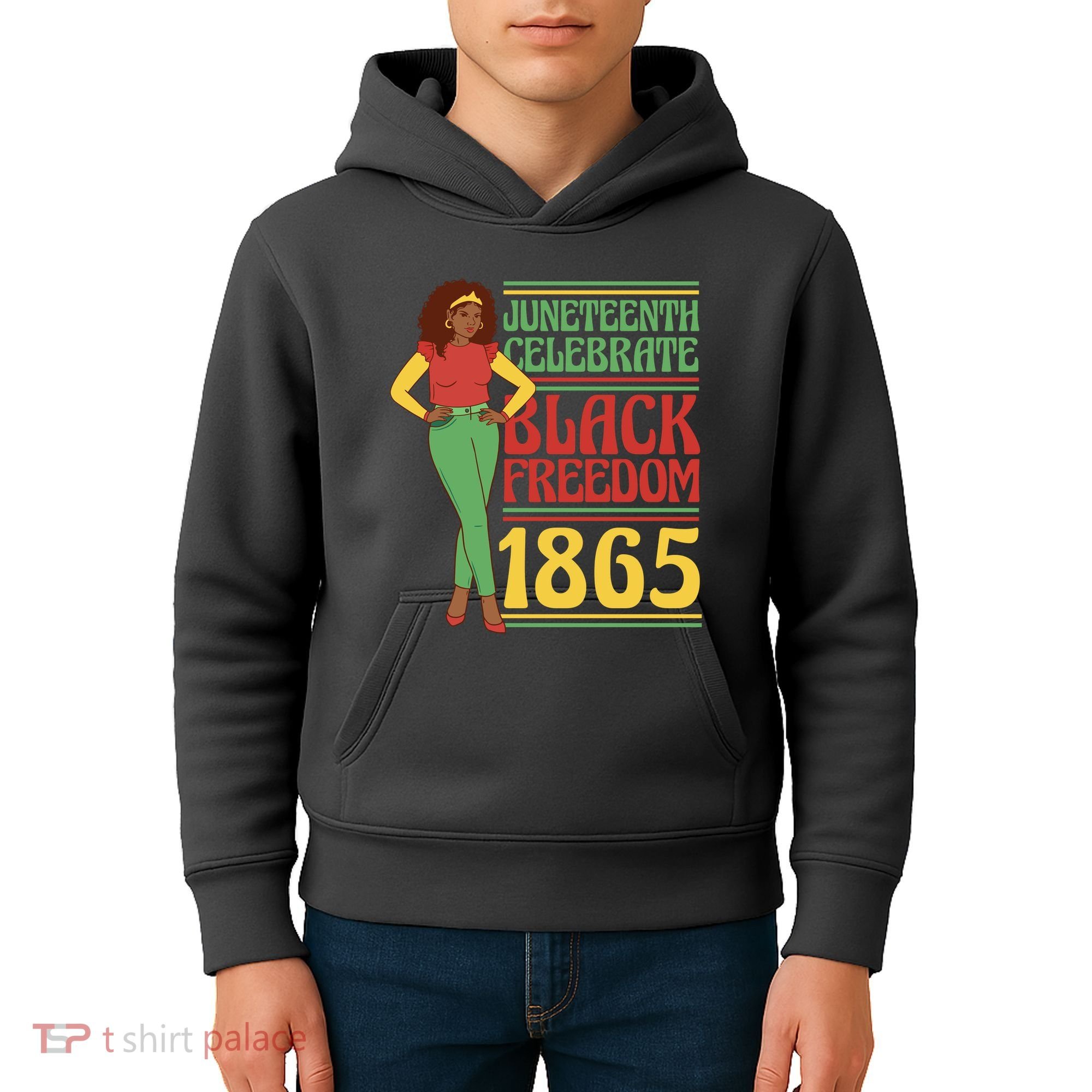 African Female Juneteenth Celebrate Black Freedom 1865 Kids Hoodie