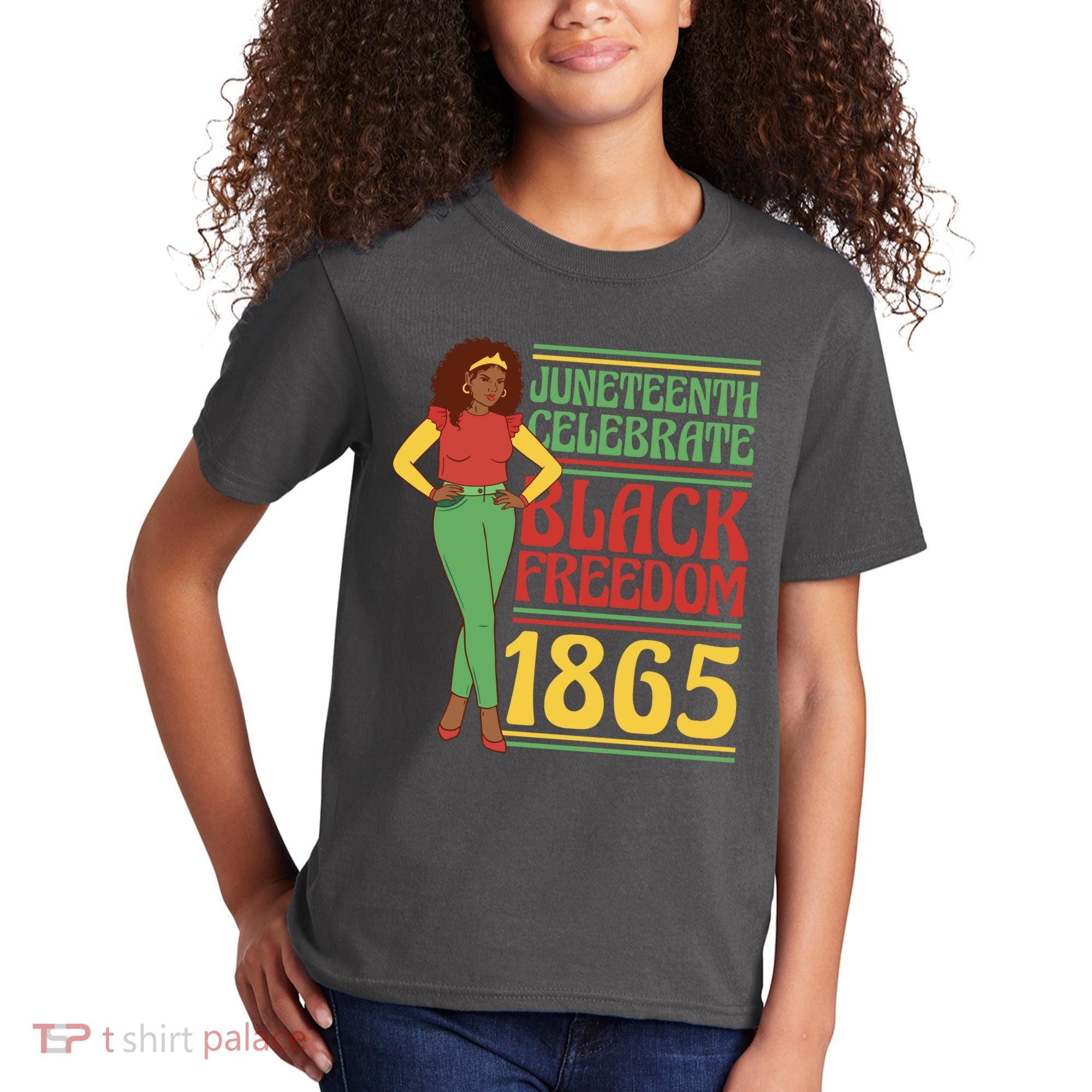 African Female Juneteenth Celebrate Black Freedom 1865 Kids T-Shirt