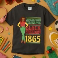 African Female Juneteenth Celebrate Black Freedom 1865 Kids T-Shirt thumb 3