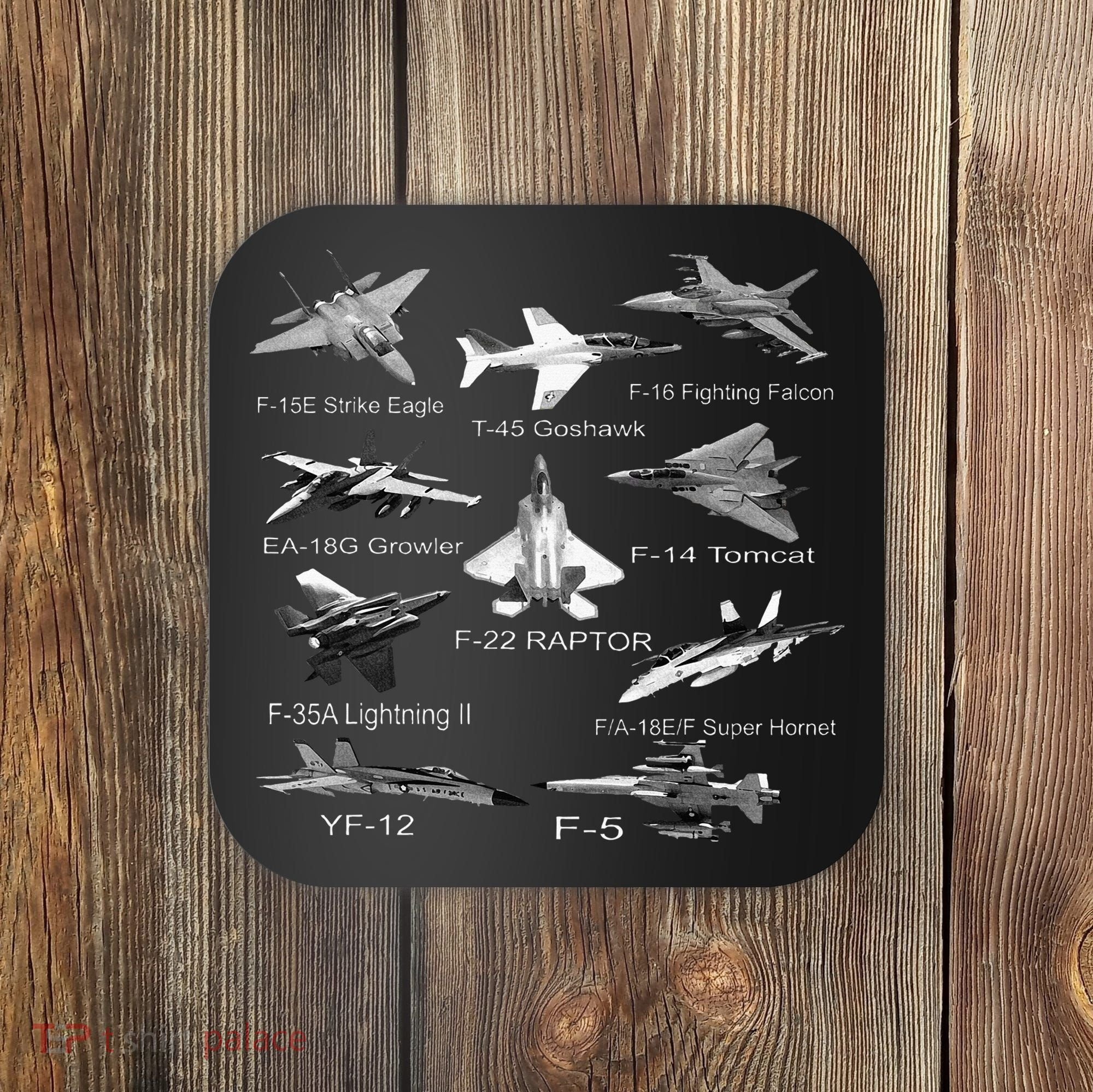 American Fighters Jets F22 Raptor F14 Tomcat Plane Coaster