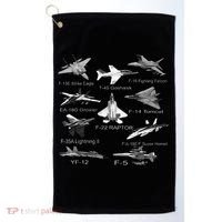 American Fighters Jets F22 Raptor F14 Tomcat Plane Golf Towel thumb 0