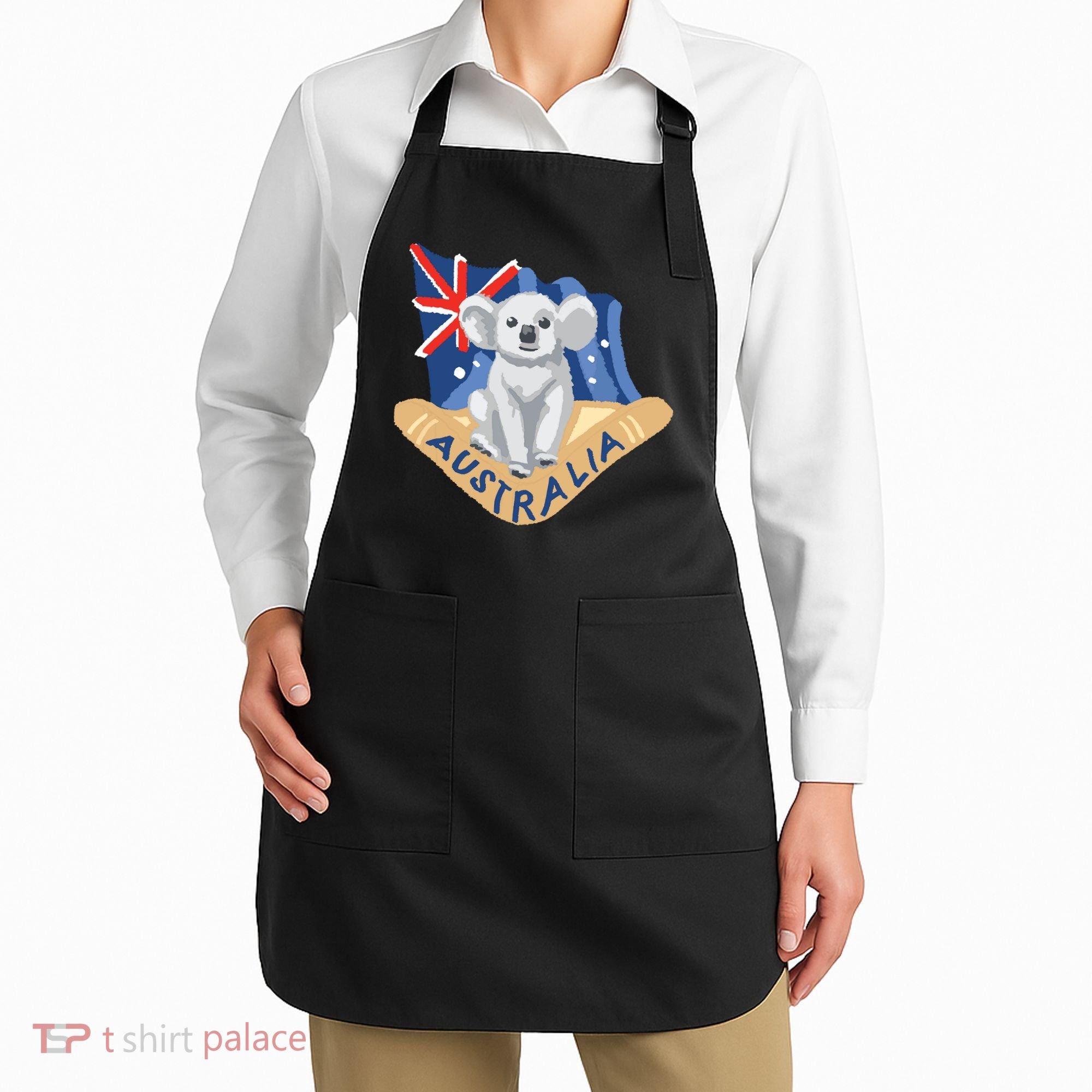 Australia Flag Koala Boomerang Apron