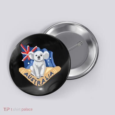 Australia Flag Koala Boomerang Button