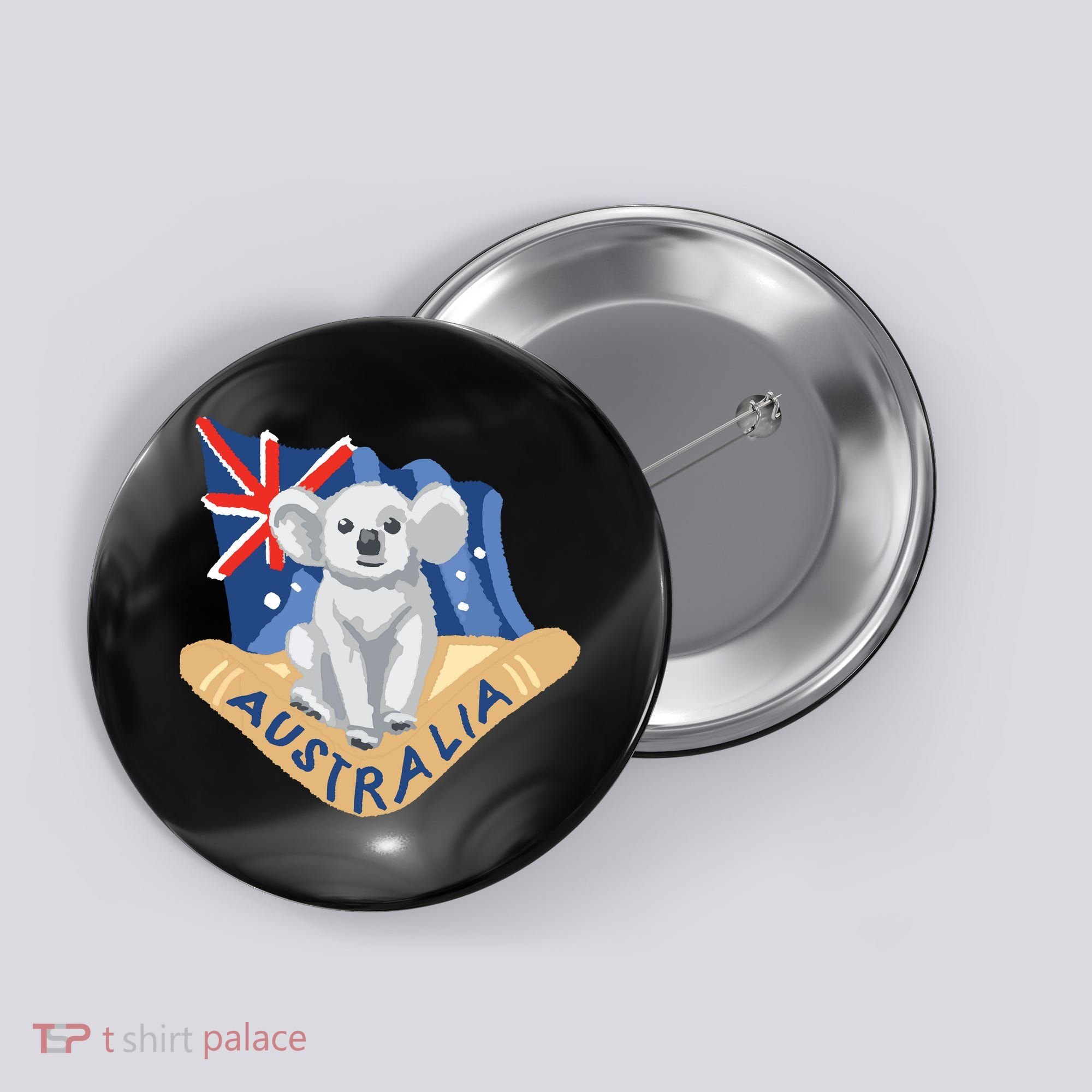 Australia Flag Koala Boomerang Button