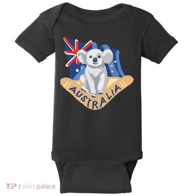 Australia Flag Koala Boomerang Baby Bodysuit