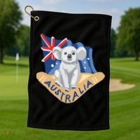 Australia Flag Koala Boomerang Golf Towel thumb 1