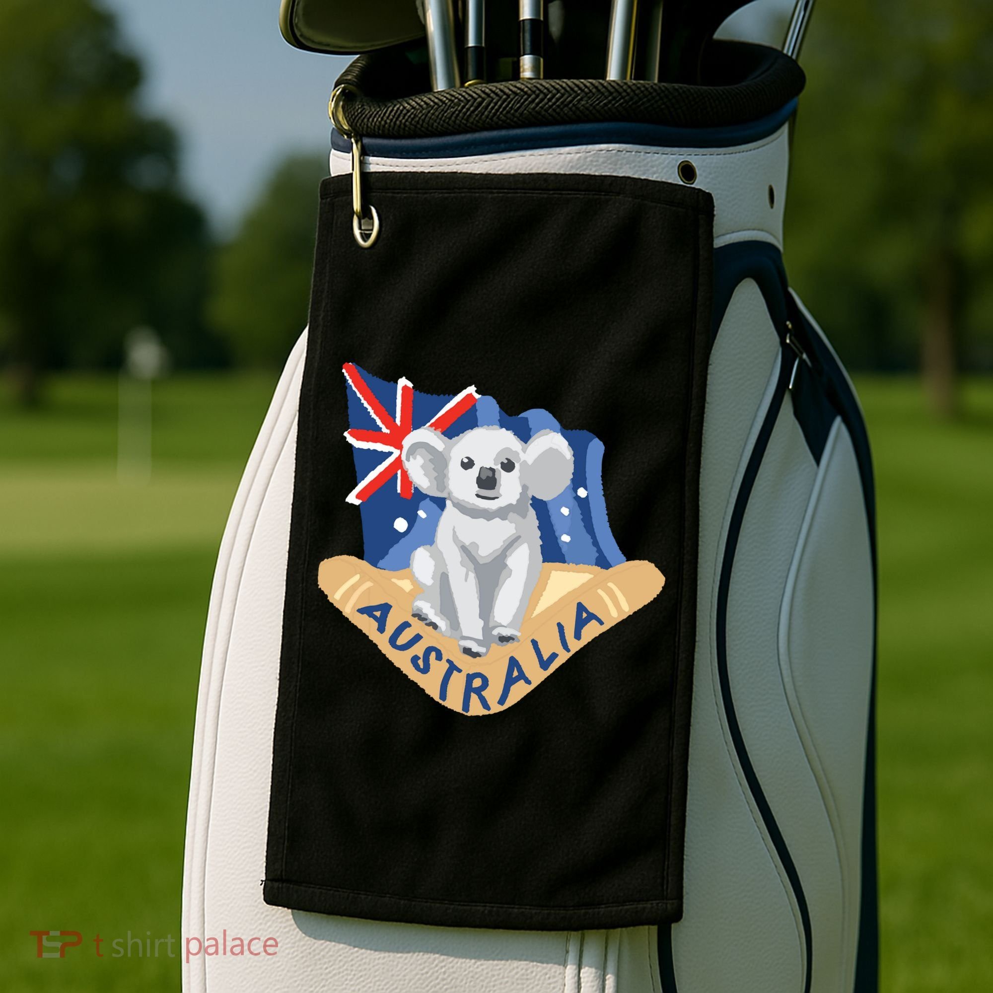 Australia Flag Koala Boomerang Golf Towel
