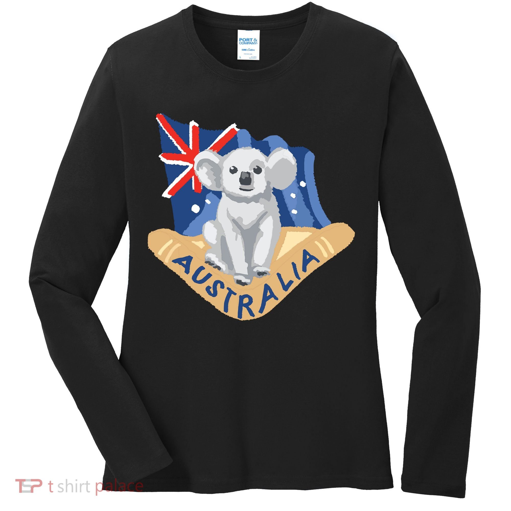 Australia Flag Koala Boomerang Women's Long Sleeve Shirt