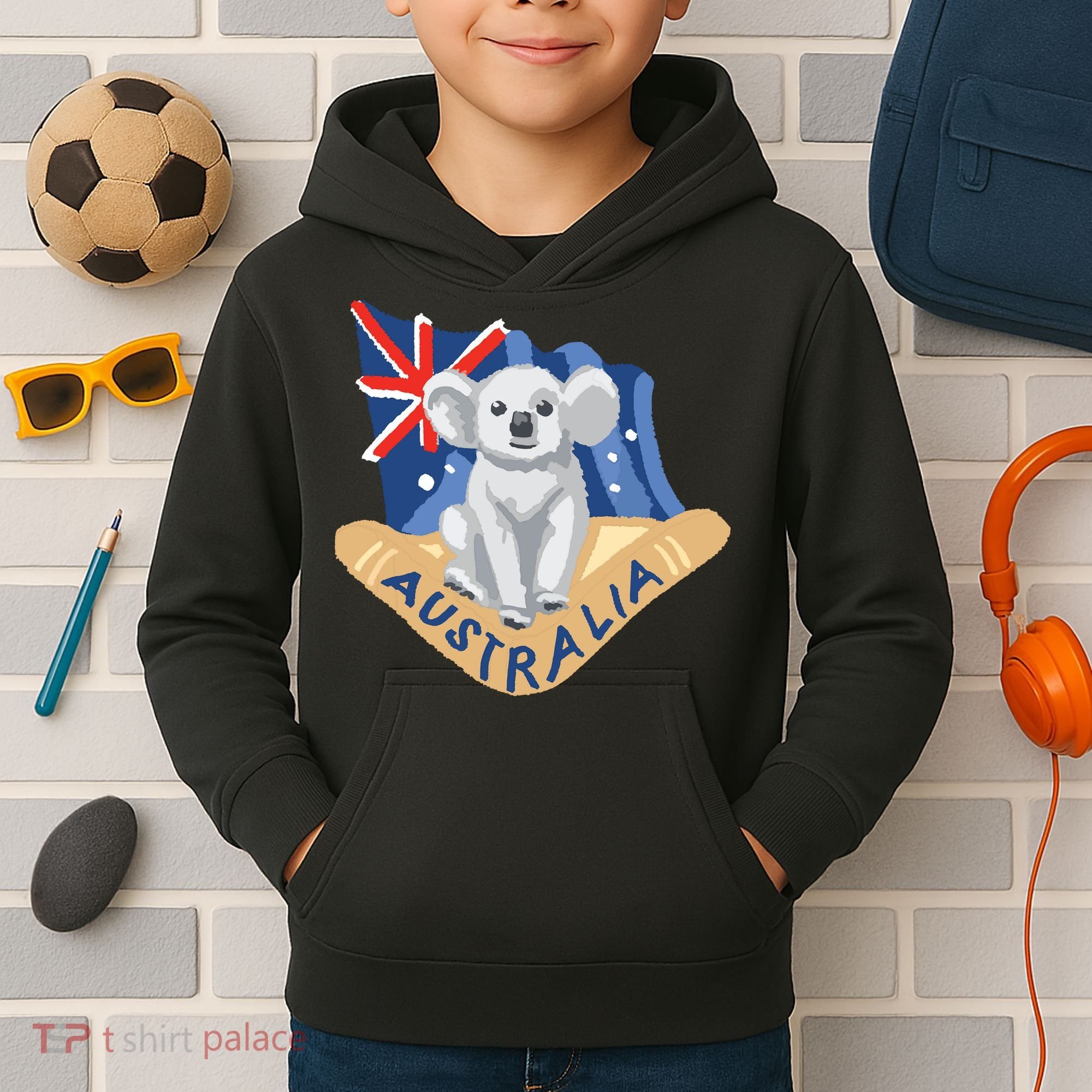 Australia Flag Koala Boomerang Kids Hoodie
