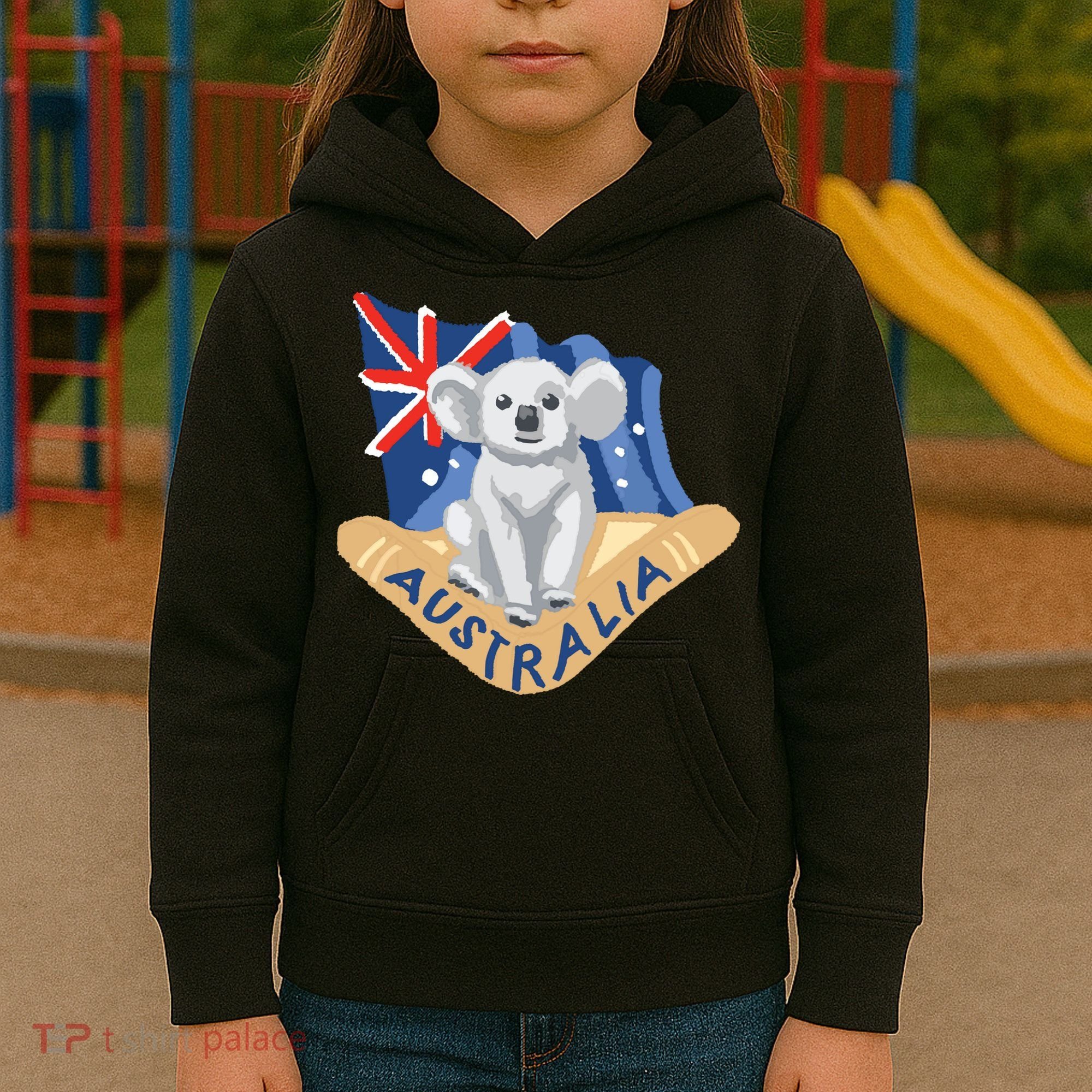 Australia Flag Koala Boomerang Kids Hoodie