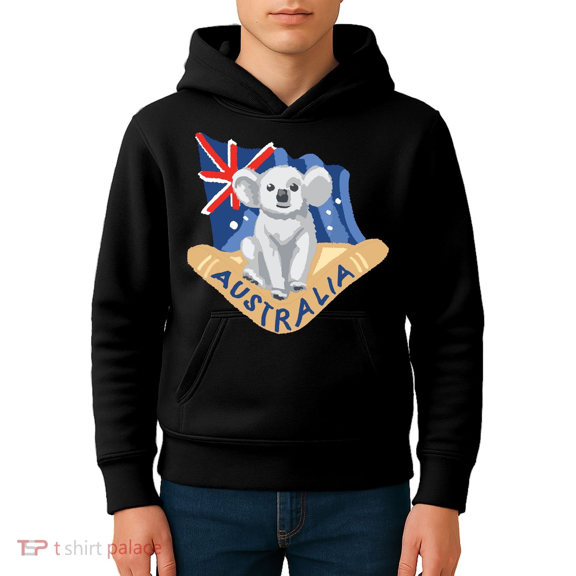 Australia Flag Koala Boomerang Kids Hoodie