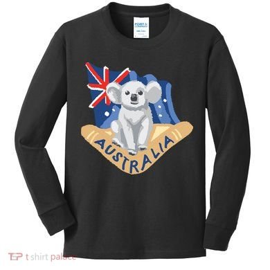 Australia Flag Koala Boomerang Kids Long Sleeve Shirt