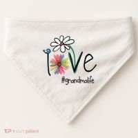 Art Flower Love Grandma Life Gift USA-Made Doggie Bandana thumb 0