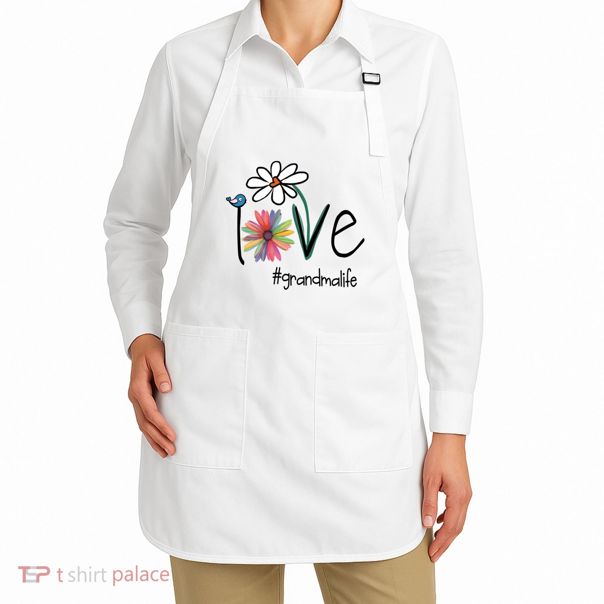 Art Flower Love Grandma Life Gift Apron