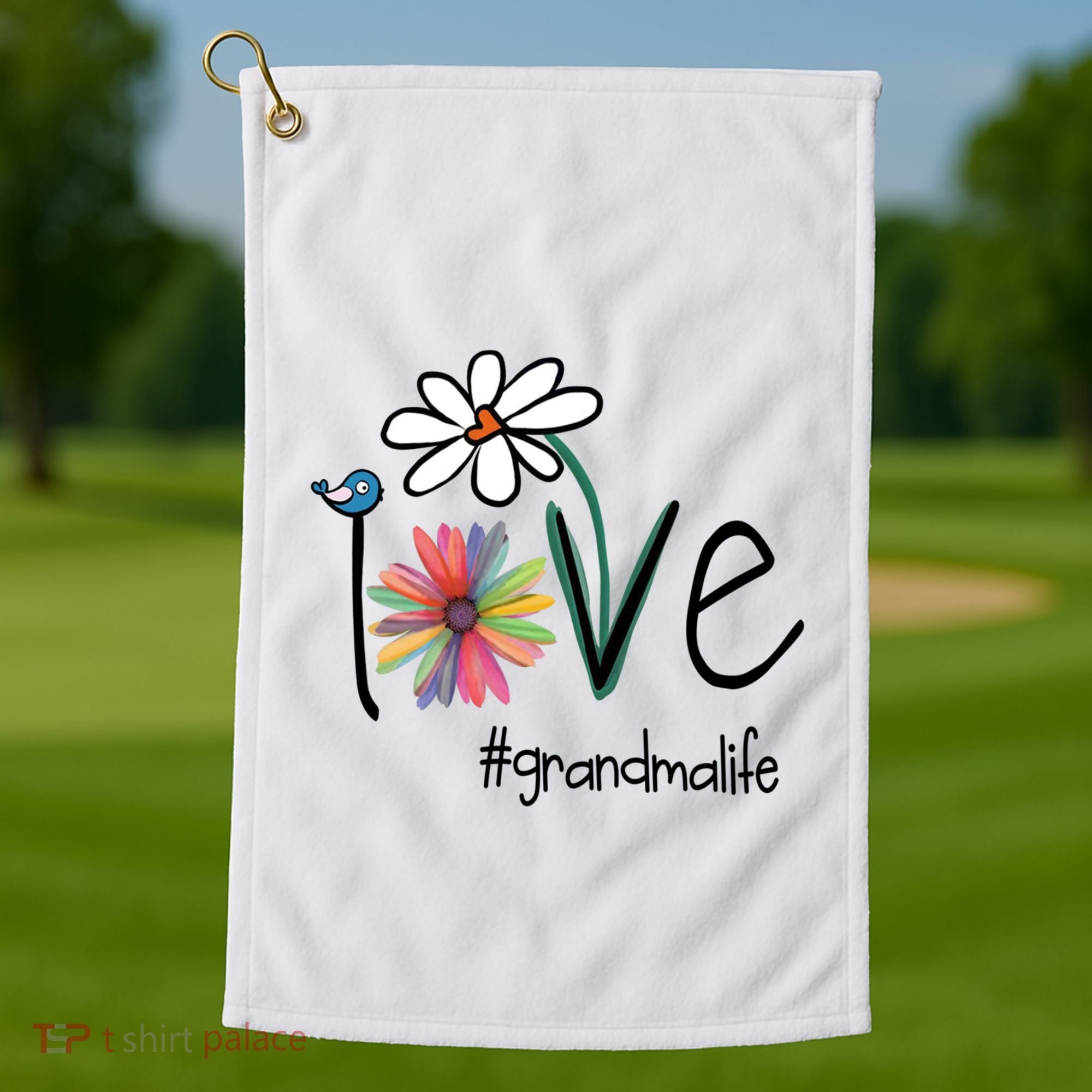 Art Flower Love Grandma Life Gift Golf Towel