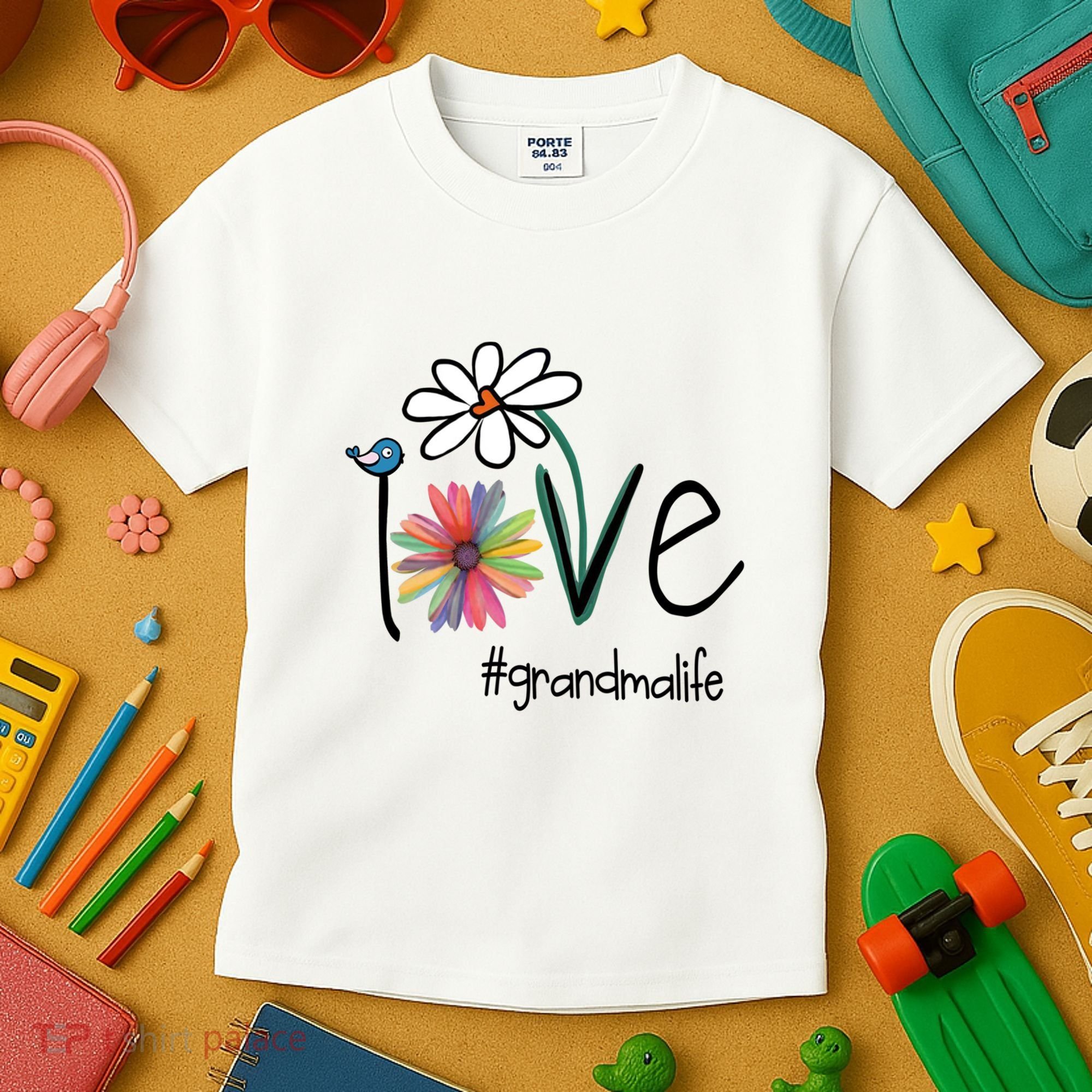 Art Flower Love Grandma Life Gift Kids T-Shirt