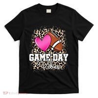 American Football Lover Game Day Leopard Cheetah Football T-Shirt thumb 0
