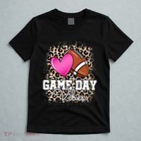 American Football Lover Game Day Leopard Cheetah Football T-Shirt thumb 5