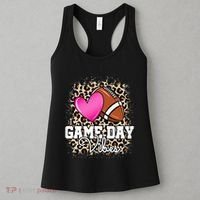 American Football Lover Game Day Leopard Cheetah Football Women's Tank Top thumb 3