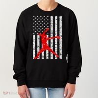 American Flag Love Softball Fastpitch Pitcher Gifts Women's Sweatshirt thumb 0
