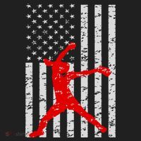 American Flag Love Softball Fastpitch Pitcher Gifts Women's Sweatshirt thumb 2