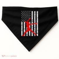 American Flag Love Softball Fastpitch Pitcher Gifts USA-Made Doggie Bandana thumb 0