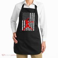 American Flag Love Softball Fastpitch Pitcher Gifts Apron thumb 2