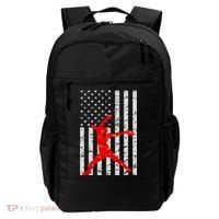 American Flag Love Softball Fastpitch Pitcher Gifts Backpack thumb 0
