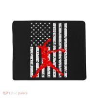 American Flag Love Softball Fastpitch Pitcher Gifts Mousepad thumb 0