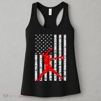American Flag Love Softball Fastpitch Pitcher Gifts Women's Tank Top thumb 3