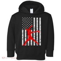 American Flag Love Softball Fastpitch Pitcher Gifts Toddler Hoodie thumb 0