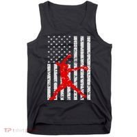 American Flag Love Softball Fastpitch Pitcher Gifts Tank Top thumb 0