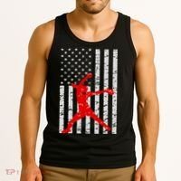 American Flag Love Softball Fastpitch Pitcher Gifts Tank Top thumb 3