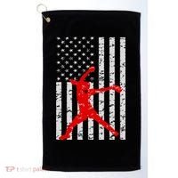 American Flag Love Softball Fastpitch Pitcher Gifts Golf Towel thumb 0