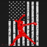 American Flag Love Softball Fastpitch Pitcher Gifts Visor thumb 3