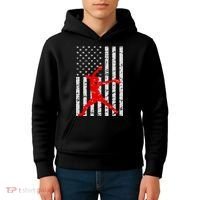 American Flag Love Softball Fastpitch Pitcher Gifts Kids Hoodie thumb 4