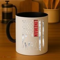 American Football Lineman Offensive Playerl Us Flag Coffee Mug thumb 4