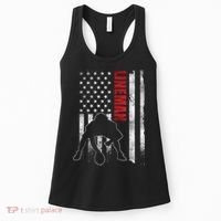 American Football Lineman Offensive Playerl Us Flag Women's Tank Top thumb 0