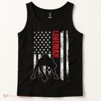 American Football Lineman Offensive Playerl Us Flag Tank Top thumb 2