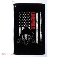 American Football Lineman Offensive Playerl Us Flag Golf Towel thumb 0