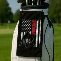 American Football Lineman Offensive Playerl Us Flag Golf Towel thumb 2