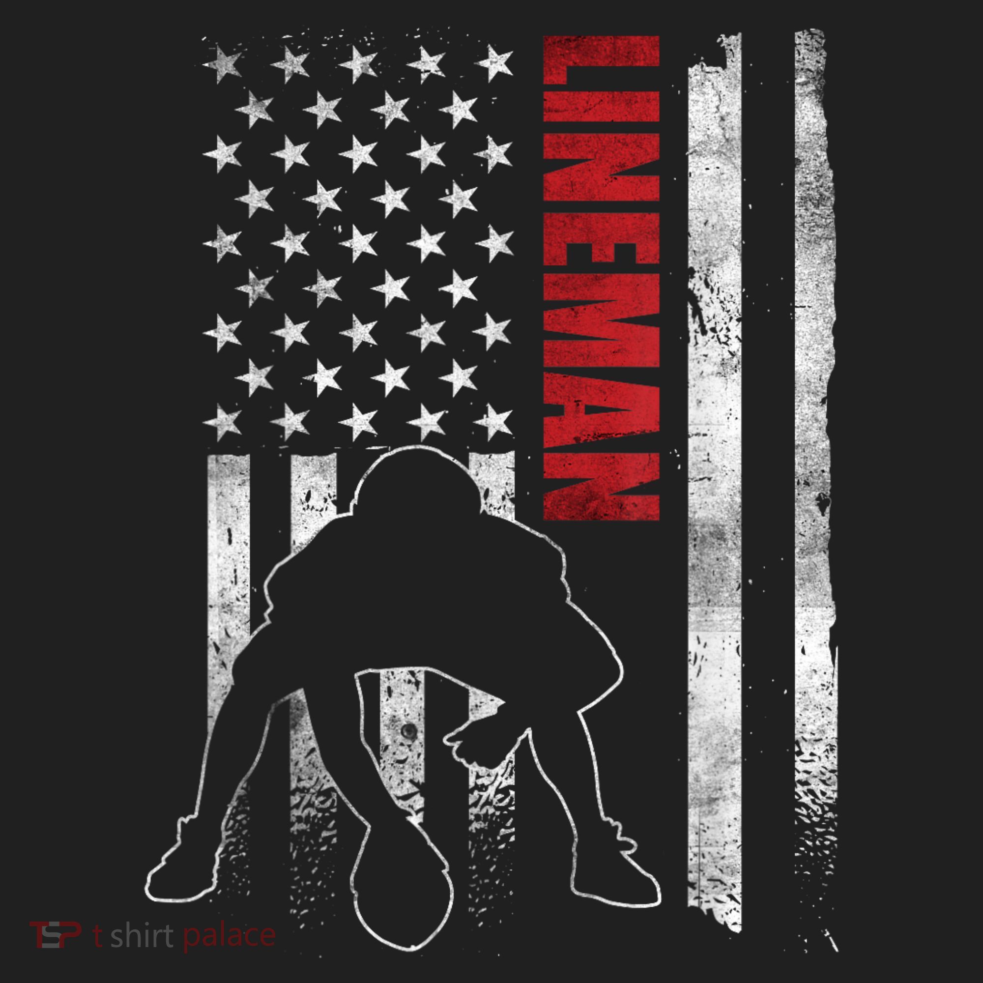 American Football Lineman Offensive Playerl Us Flag Golf Towel
