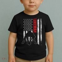 American Football Lineman Offensive Playerl Us Flag Toddler T-Shirt thumb 2