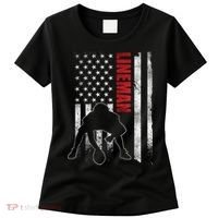 American Football Lineman Offensive Playerl Us Flag Women's T-Shirt thumb 0