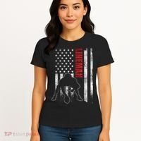 American Football Lineman Offensive Playerl Us Flag Women's T-Shirt thumb 4