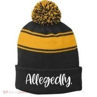 Allegedly Funny Lawyer Stripe Pom Pom Beanie thumb 0