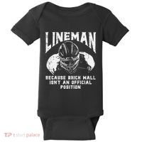 American Football Lineman Brick Wall Funny Quote Baby Bodysuit thumb 0